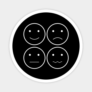 4 Moods Faces Grid Minimal Design (Lines Collection) Magnet